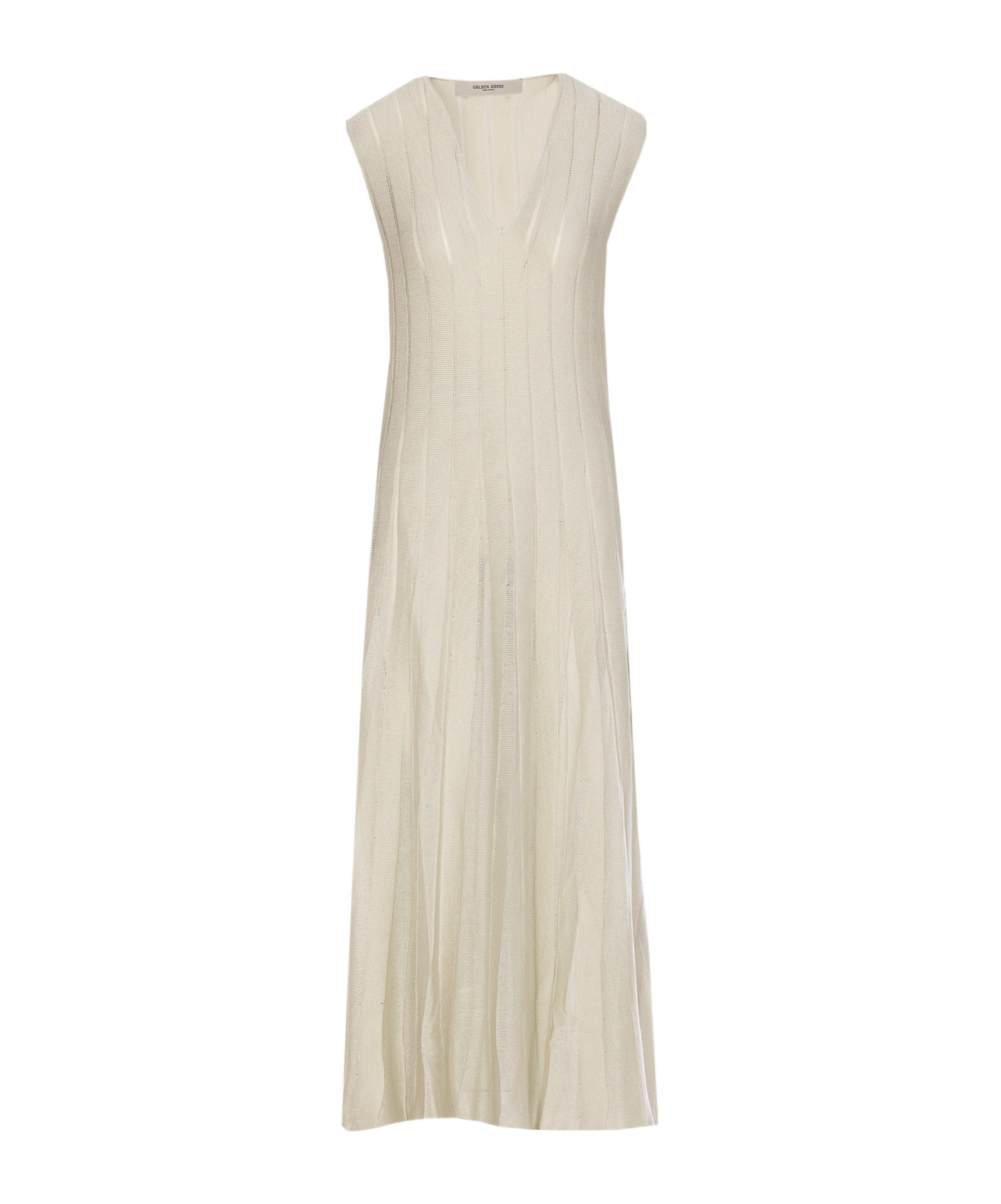 Golden Goose Womens Baby Blue Dress With Vertical Striped Pattern In Nude