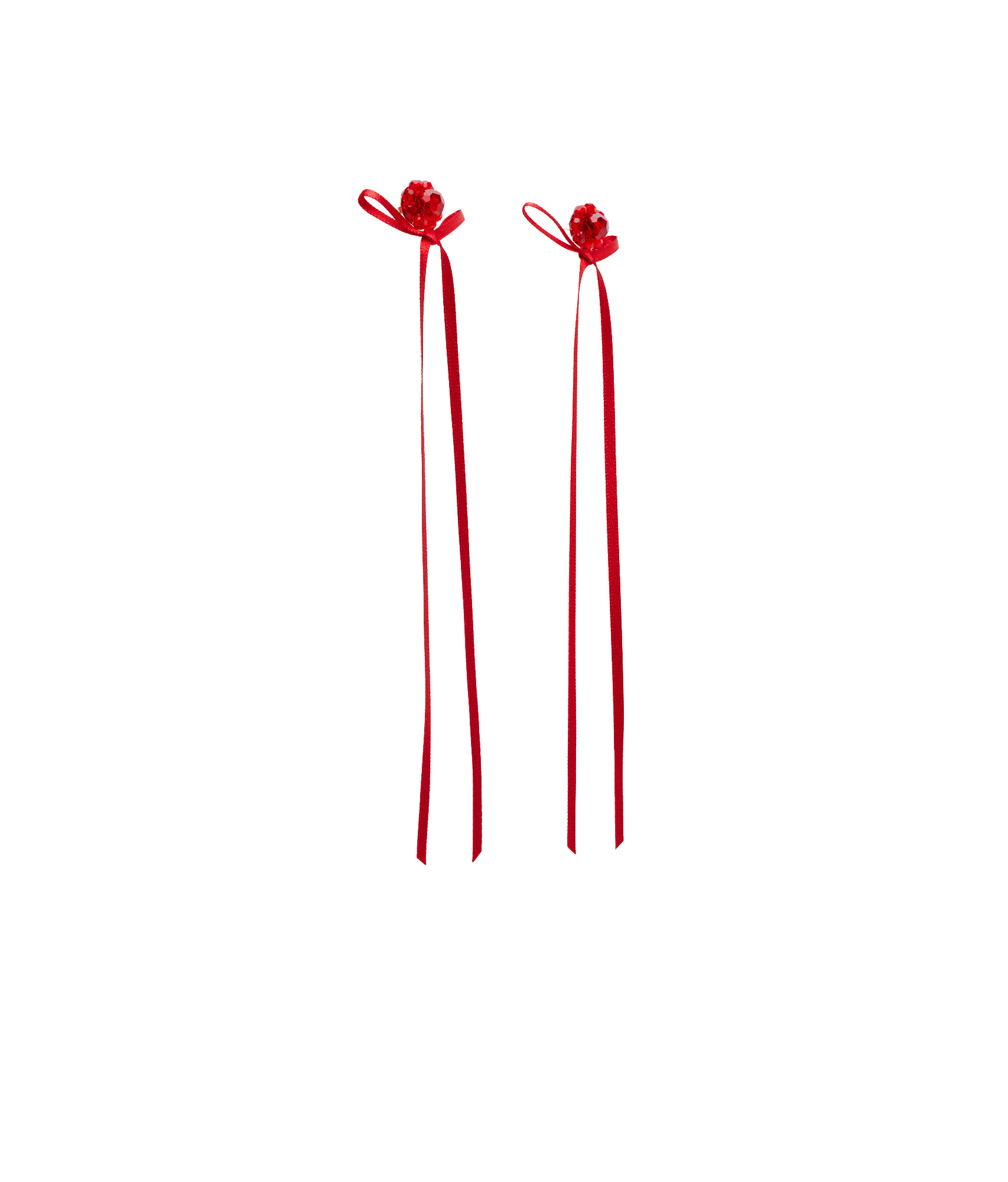 Simone Rocha Bow Ribbon Drip Earrings In Red