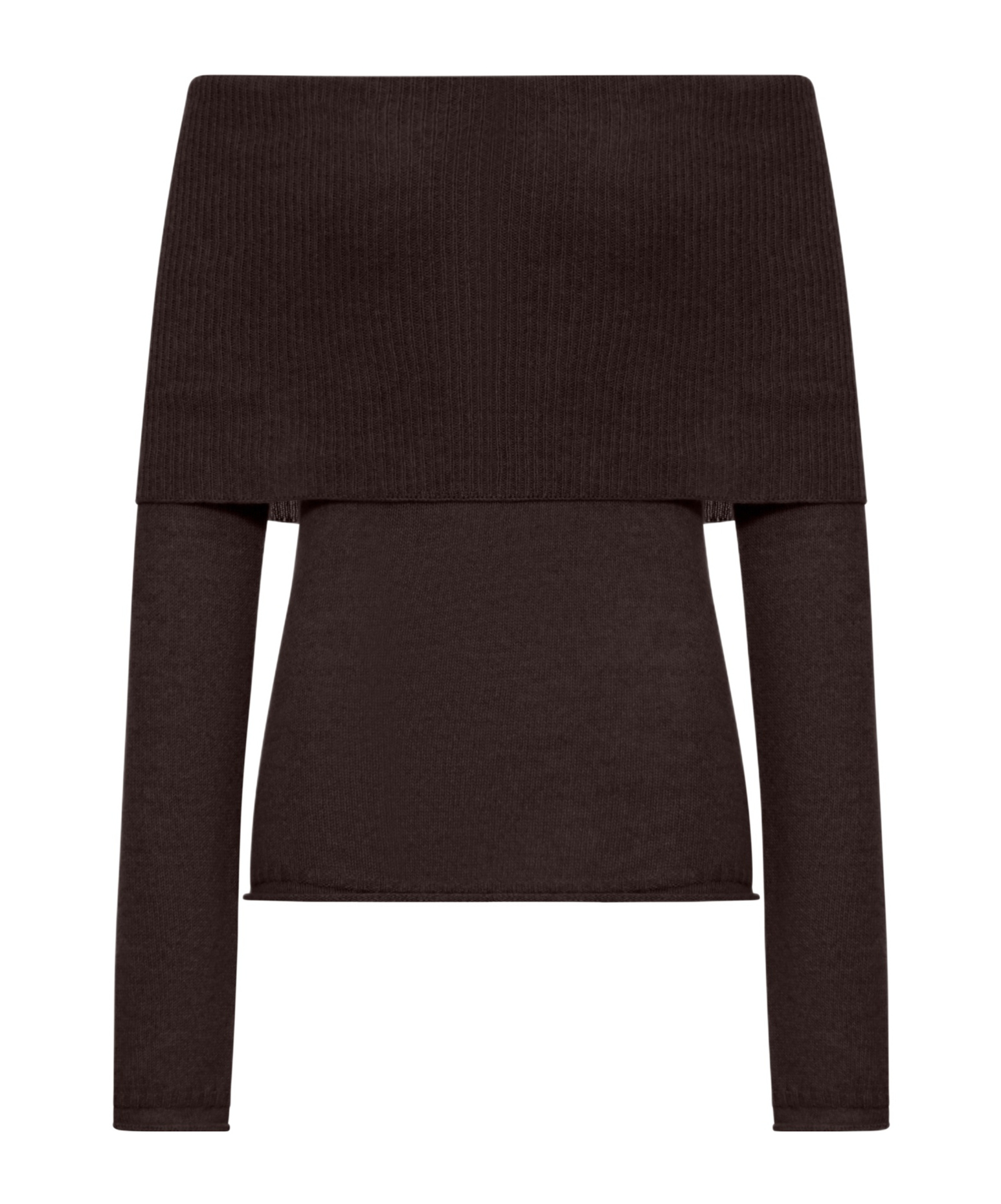Roberto Collina Long Sleeve Boat Neck Sweater In Brown