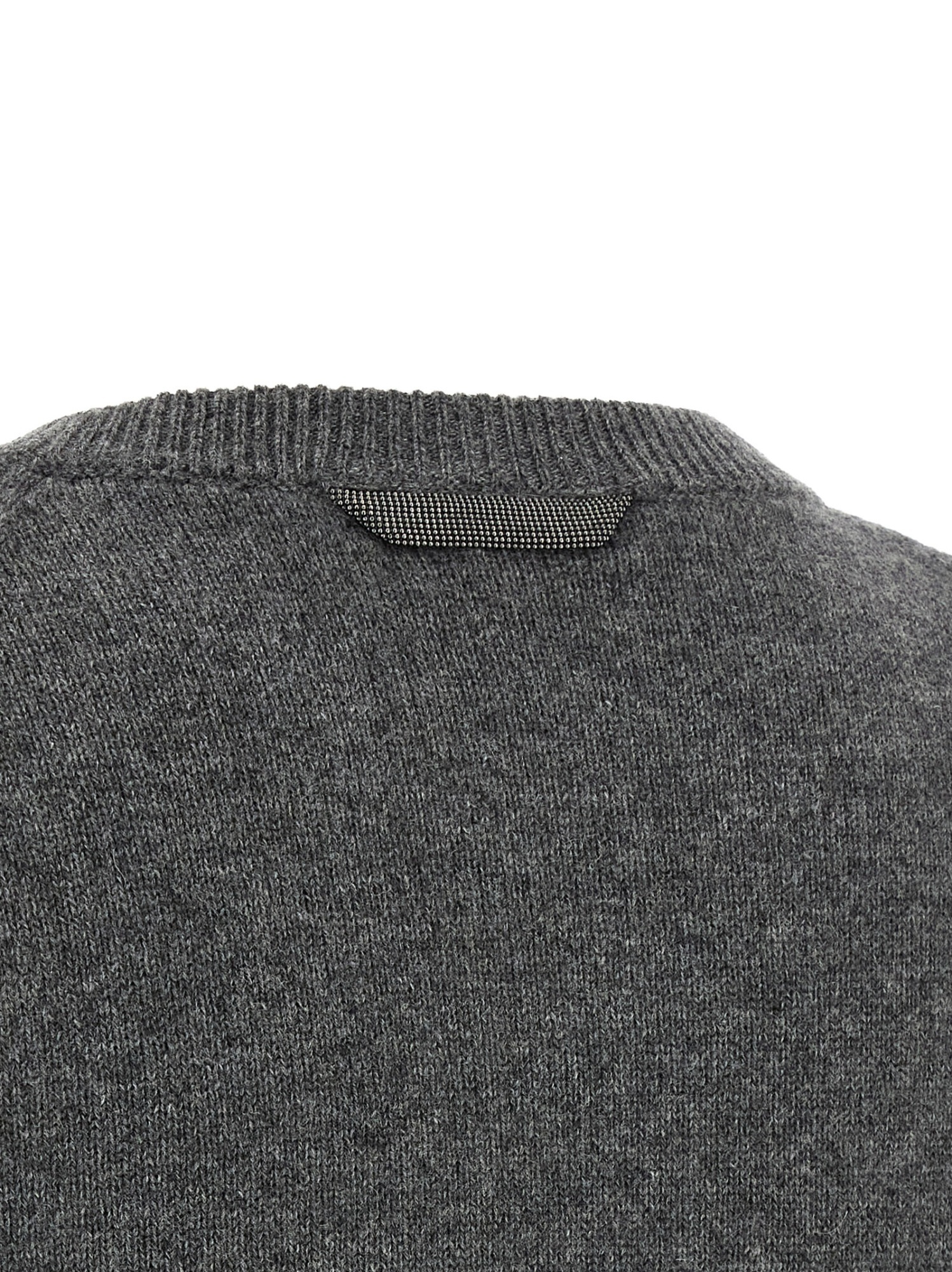 Brunello Cucinelli Monile Cashmere Sweater Sweaters And Cardigans Gray In Gray