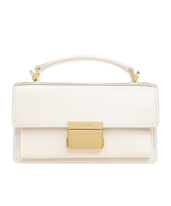 Golden Goose Venezia Small Flap Leather Crossbody Bag In White