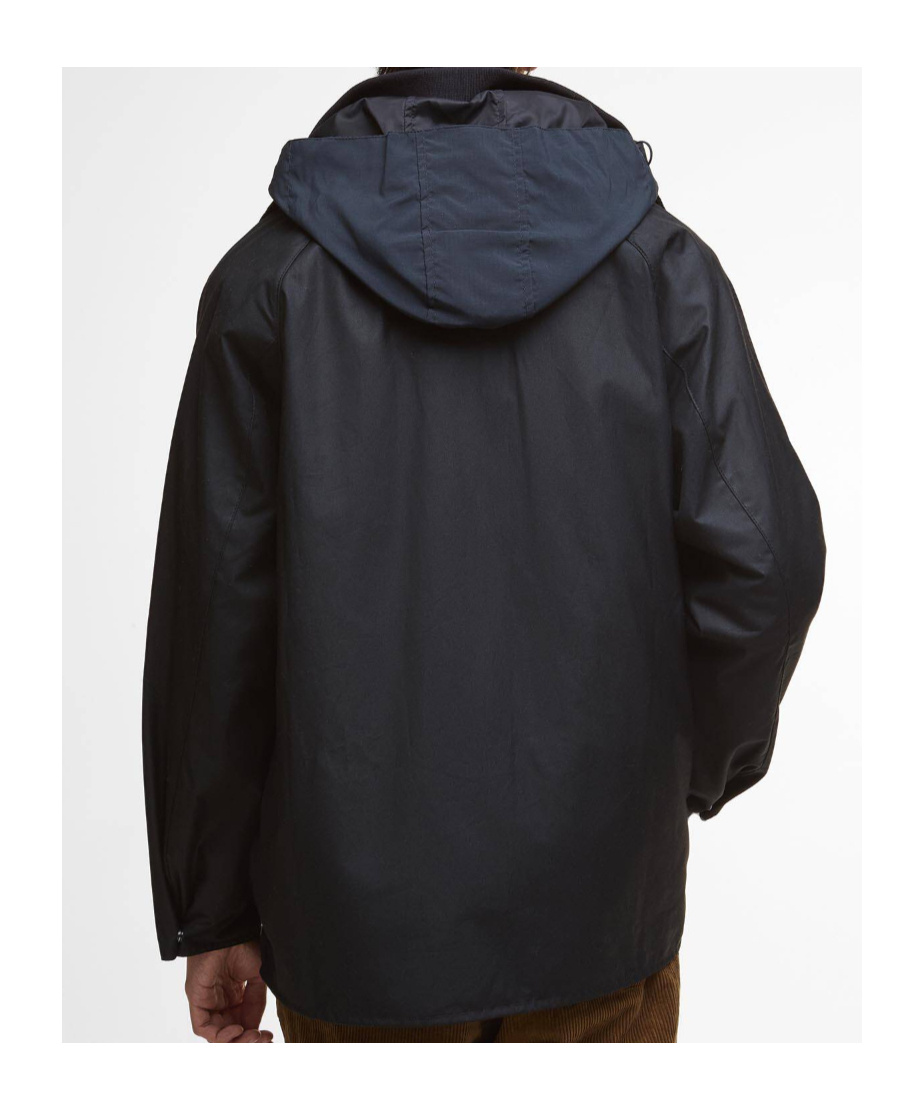 Barbour Modified Solway Waxed Jacket In Black