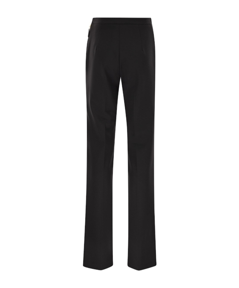 Elisabetta Franchi Double Crepe Trousers In Black