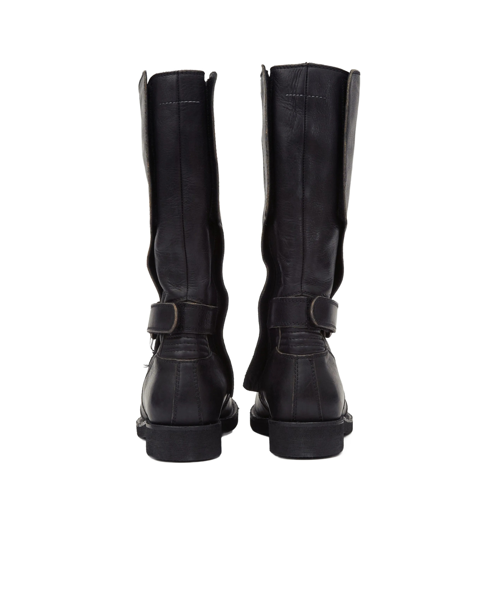 Mm6 Maison Margiela Leather Knee-high Boots In Black
