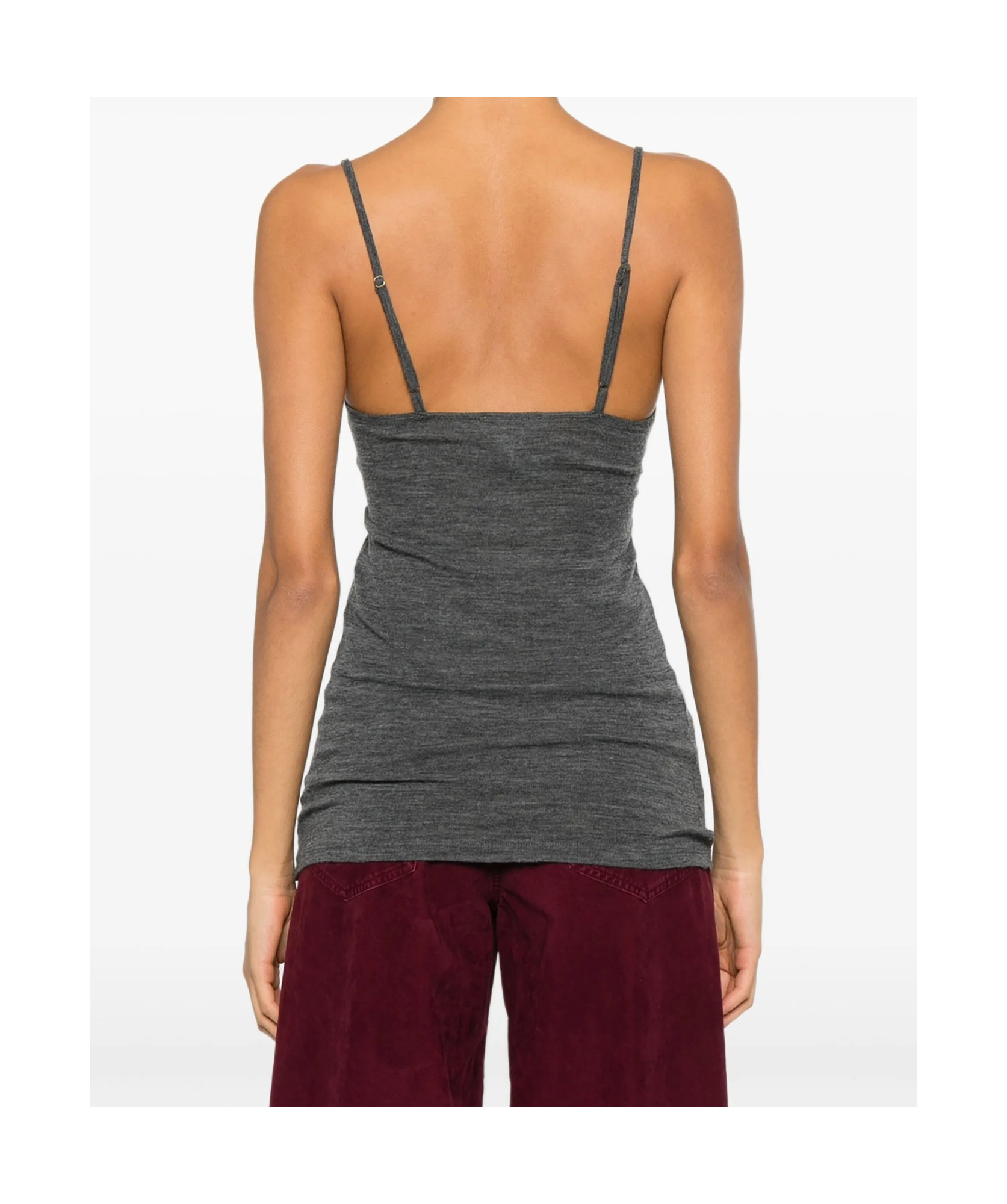 Forte Forte Embroidered Wool Ribbed Jersey Tank Top In Gray