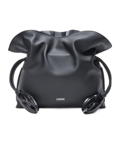 Loewe Medium Flamenco Clutch In Nappa Calfskin And Check Intarsio In Black/multicolor