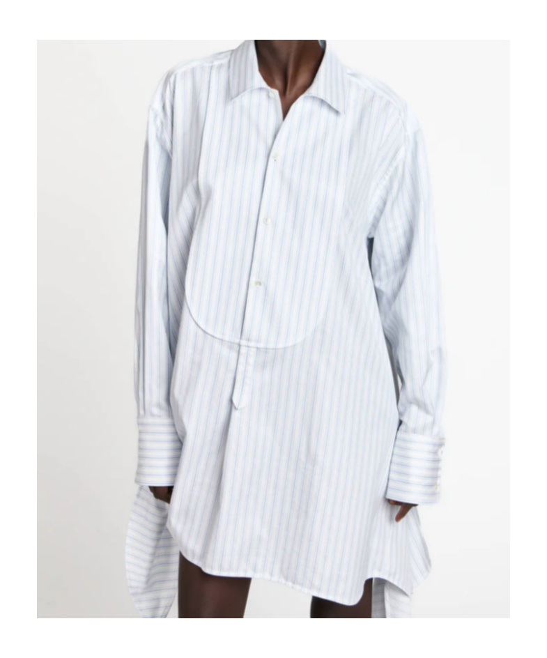 Jw Anderson Womens Knotted Detail Shirt Dress In White Blue In White