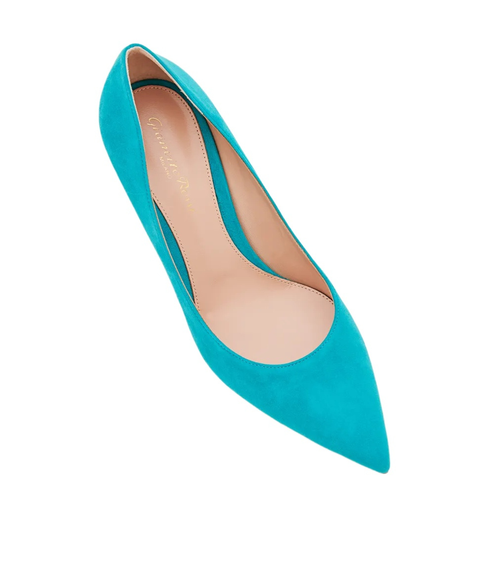 Gianvito Rossi Pointed-toe Slip-on Pumps In Blue