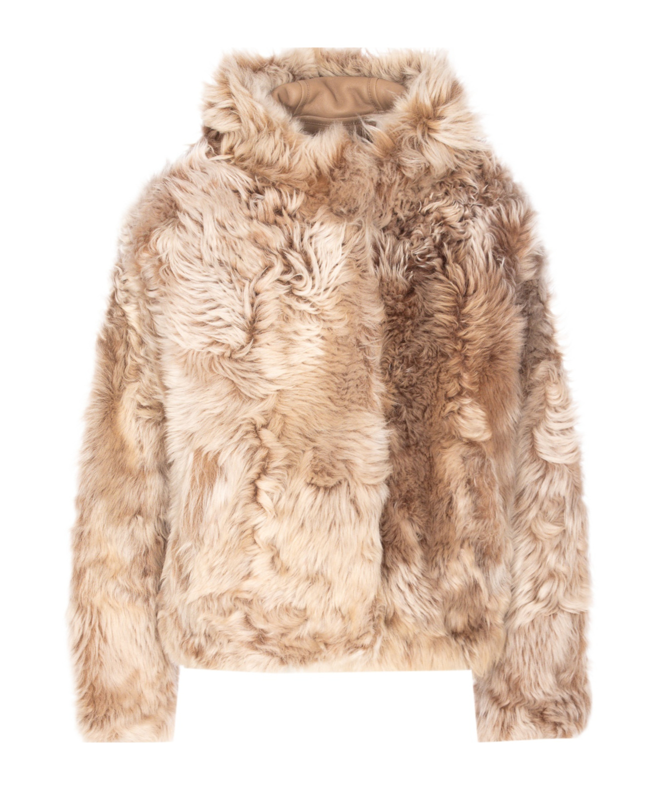 Yves Salomon Hooded Fur Jacket In Brown
