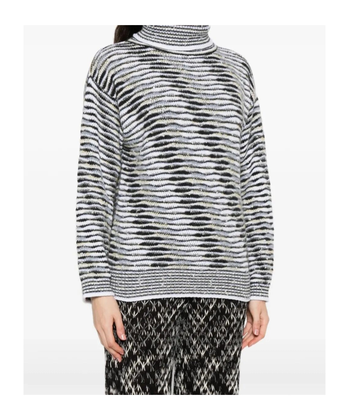 Missoni Patterned-jacquard Jumper In Gray