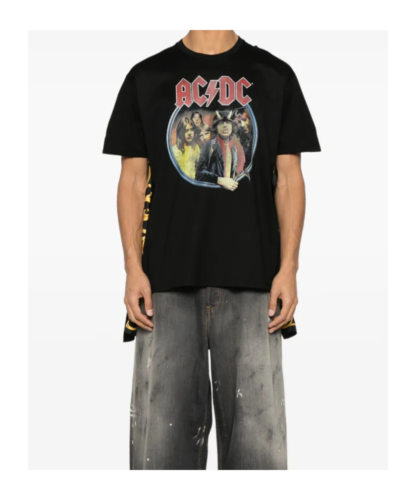 Junya Watanabe Acdc Printed T-shirt In Black