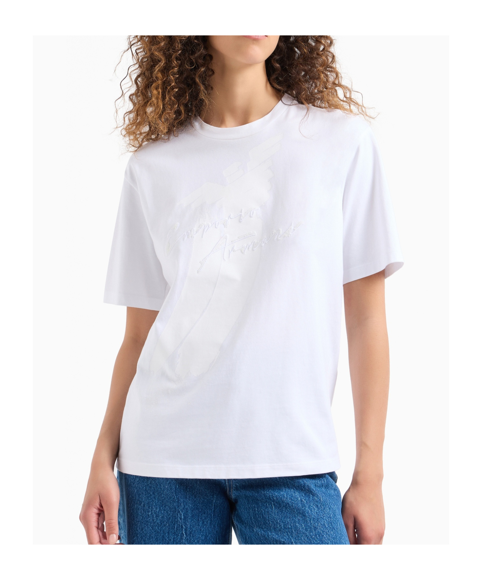 Shop Emporio Armani Open-necked Black Shirt In White