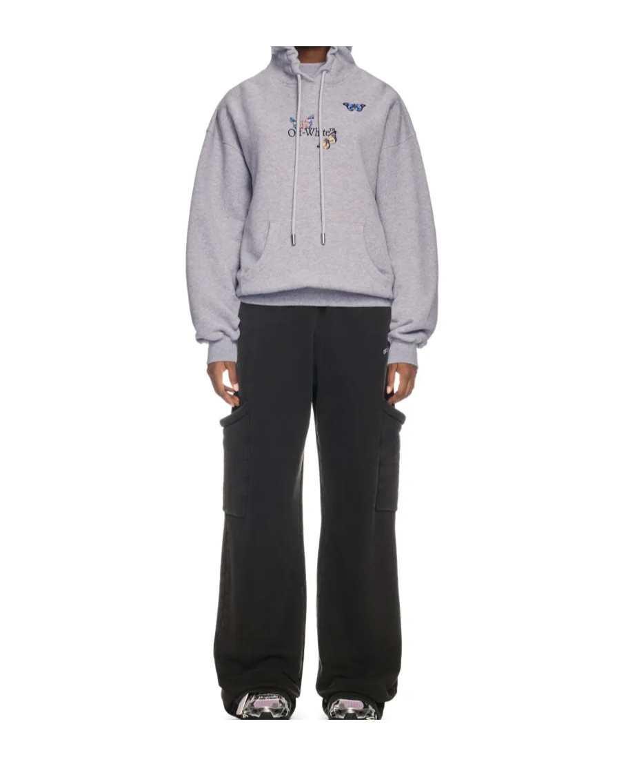 Off-white Bookish Butterfly Hoodie In Gray
