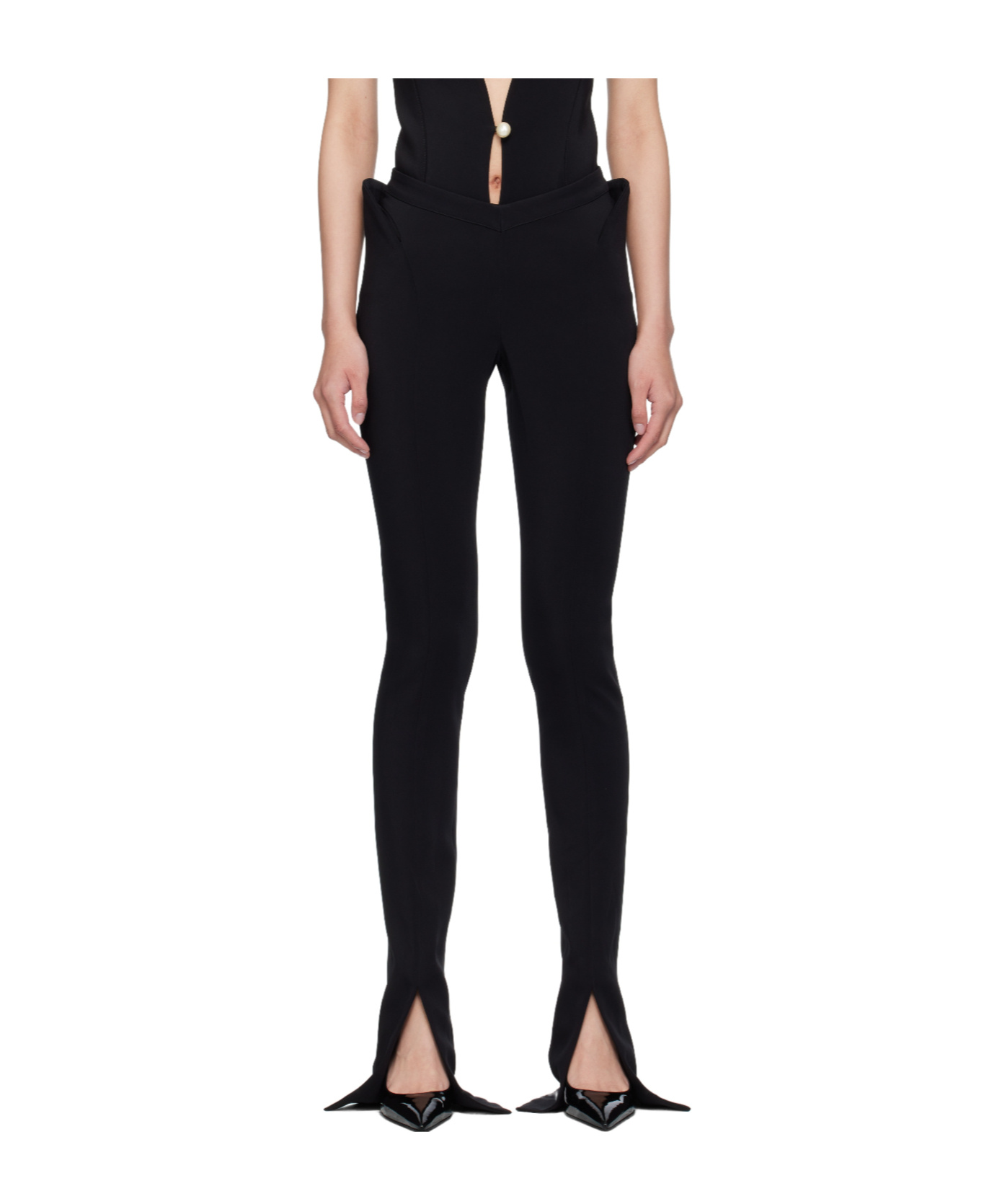 Mugler Split-ankles Trousers In Black