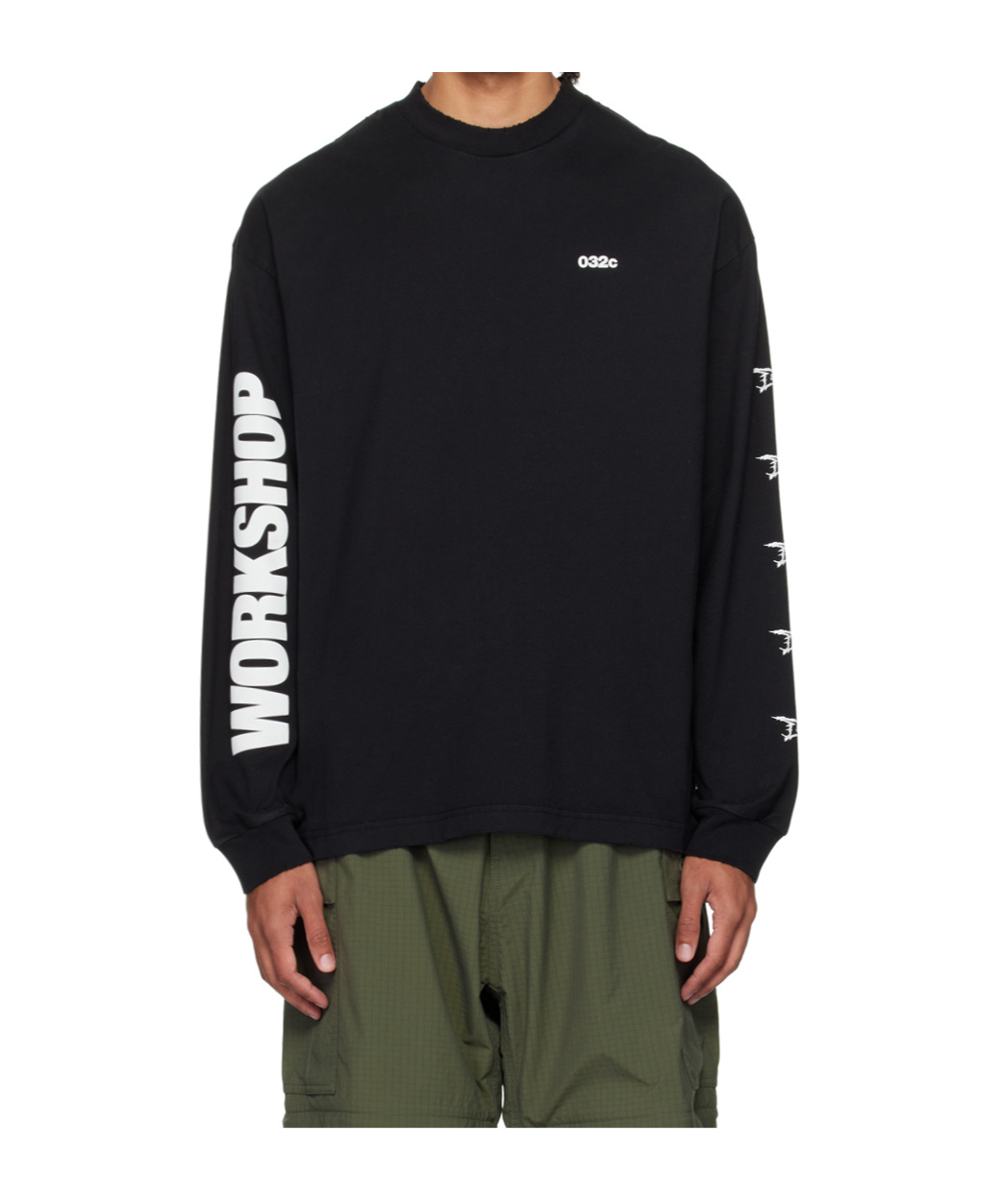 032c Black Nerve Shatter Long Sleeve T-shirt In Black