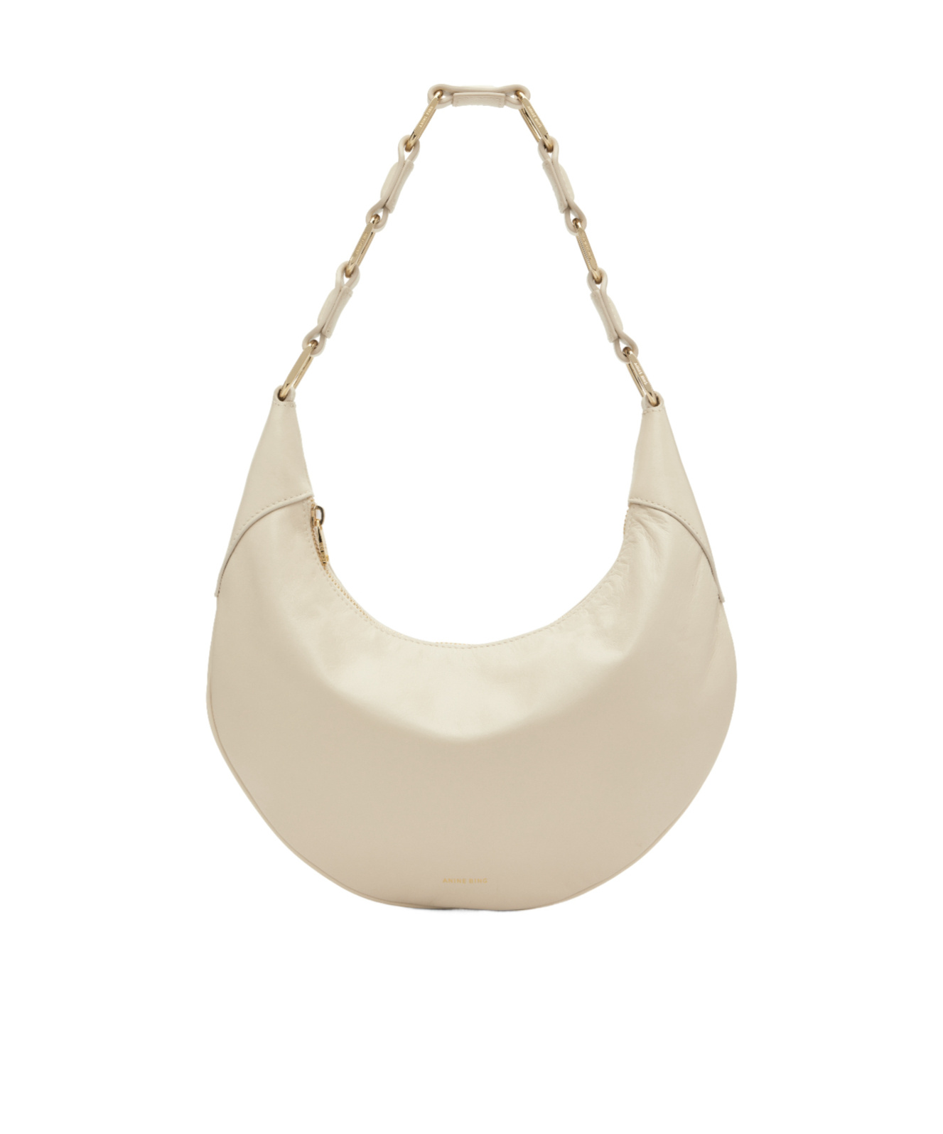 Anine Bing Kate Curved-silhouette Shoulder Bag In White