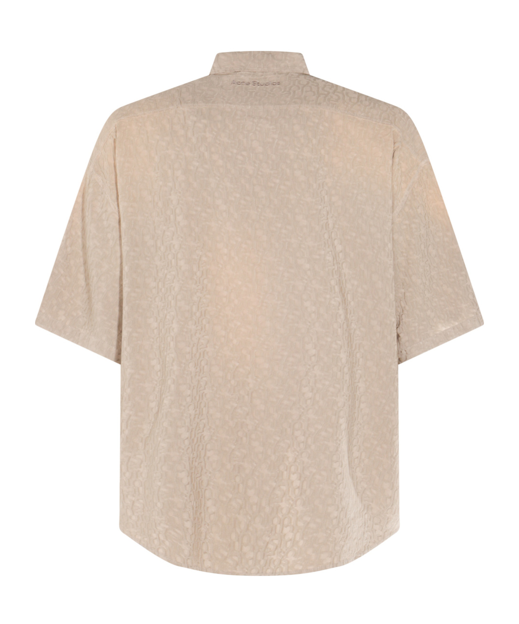 Acne Studios Short-sleeve Viscose Shirt With Classic Collar And Button-down Front In Nude