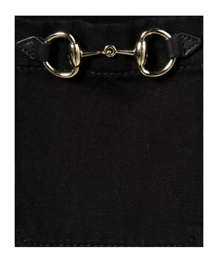 Gucci Denim Shirt With Horsebit In Black