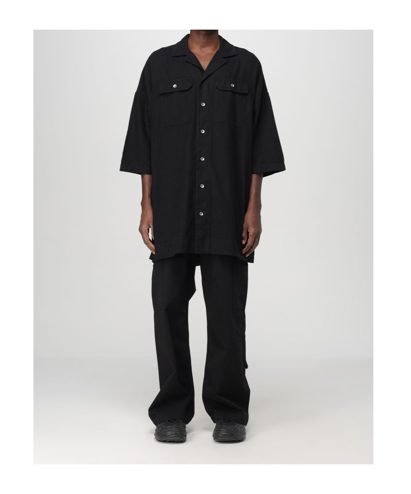 Rick Owens Drkshdw Magnum Tommy Oversized Cotton Shirt In Black