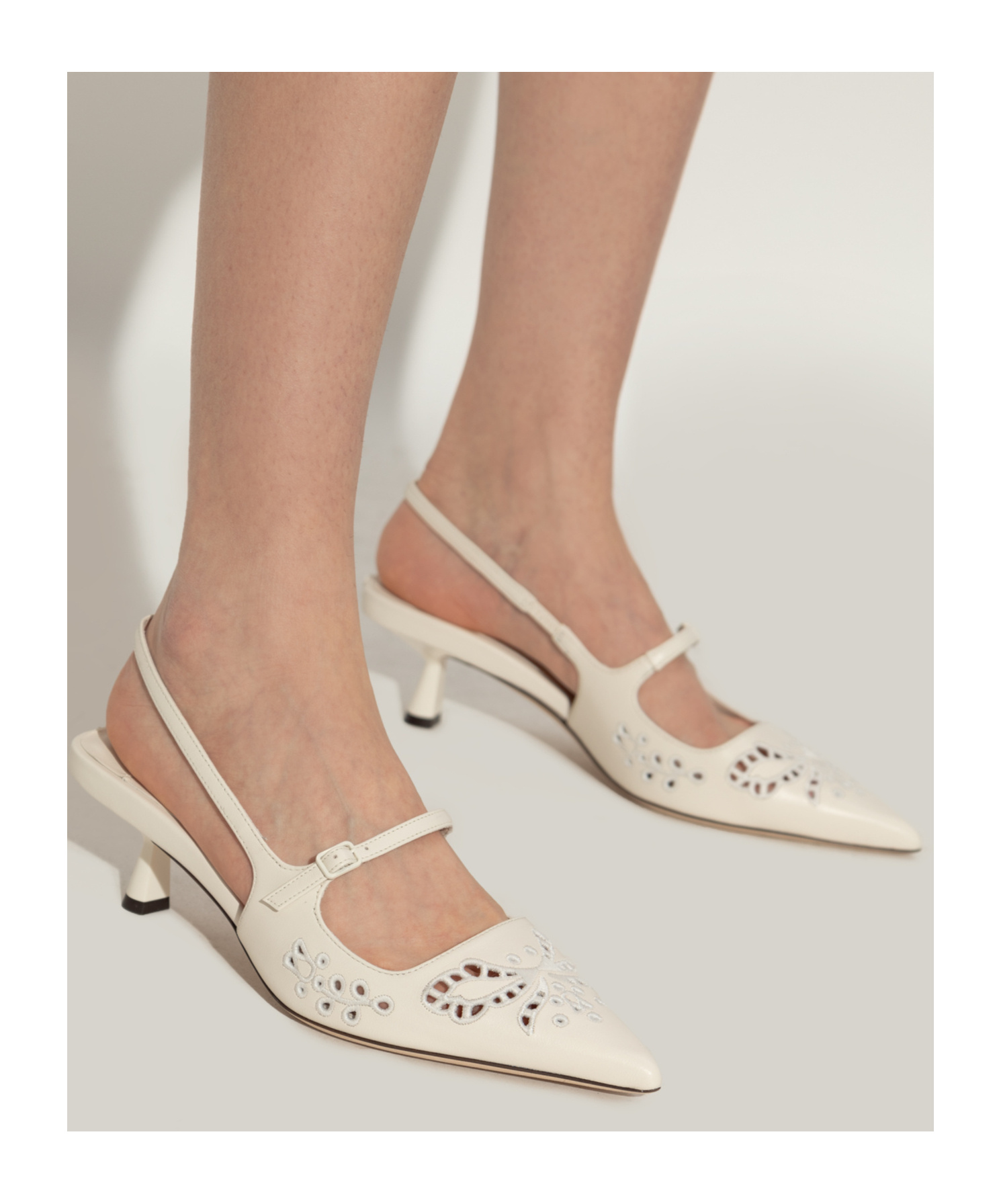 Jimmy Choo Didi 45 Embroidered Slingback Pumps In Brown