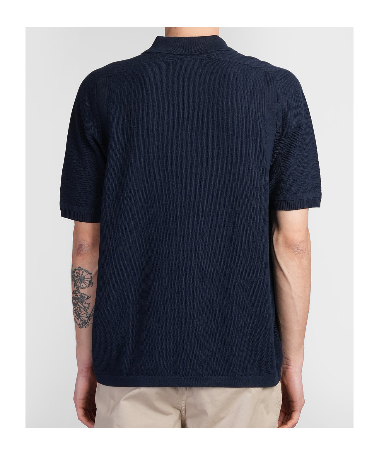 Stone Island Logo Polo Shirt In Blue