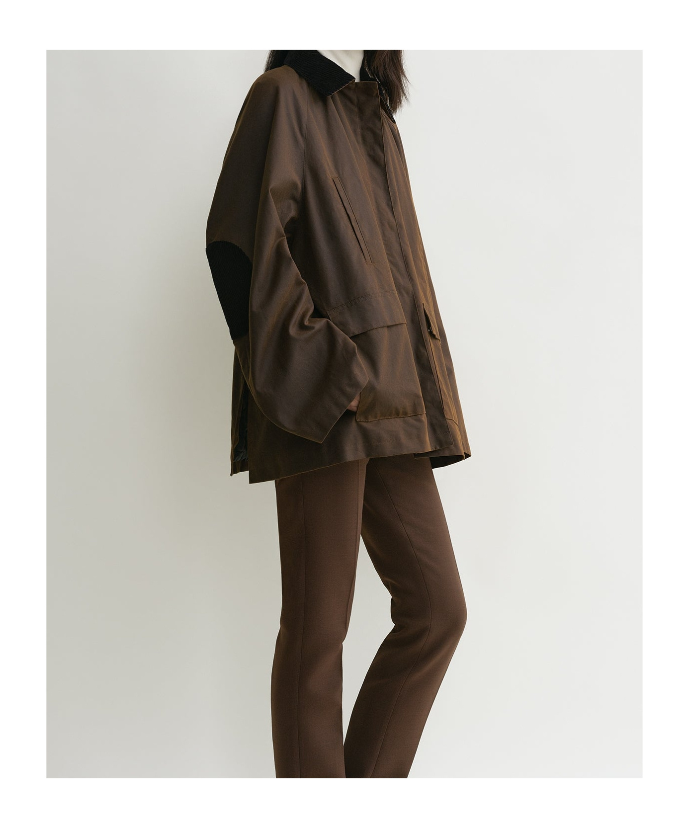 Totême Country Waxed Oversized Jacket In Black