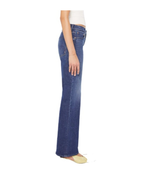 Mother The Bookie Sneak Bootcut Jeans In Blue