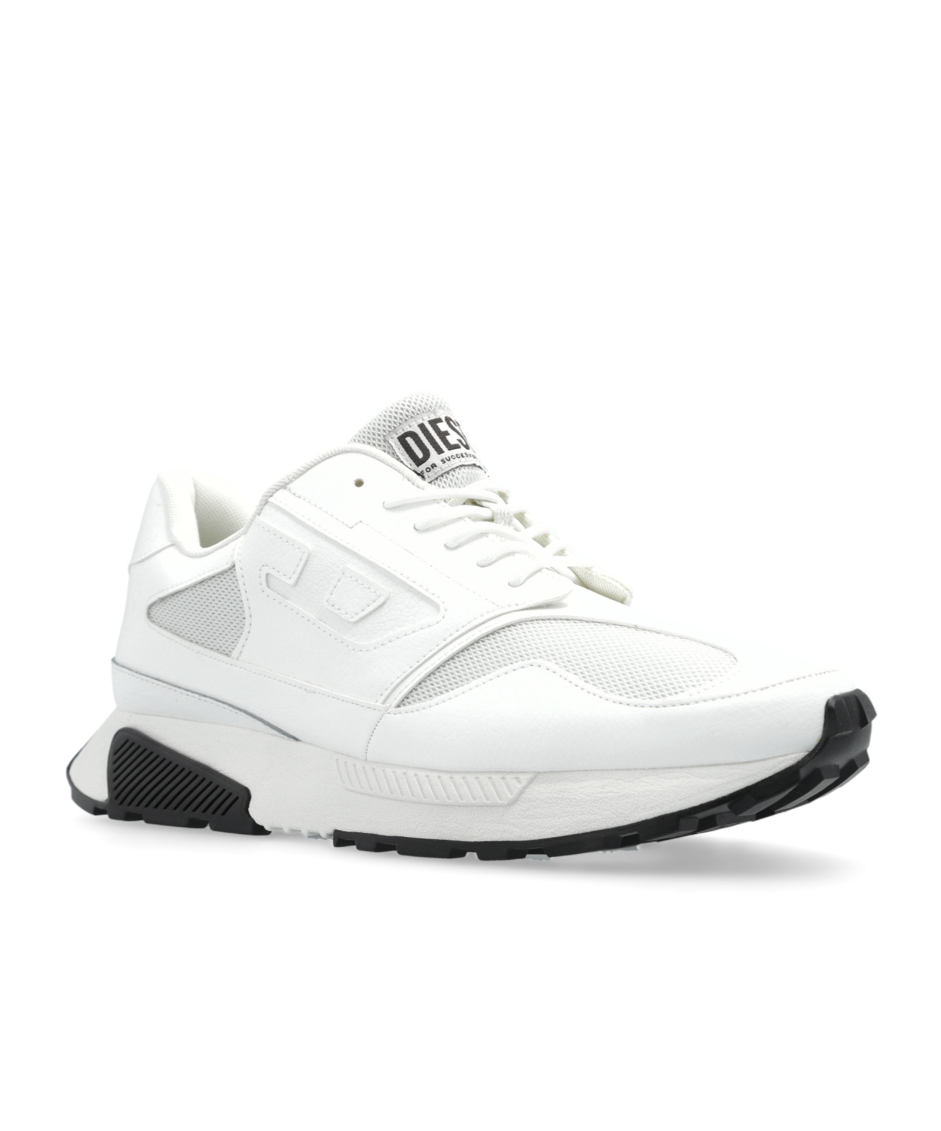 Diesel Controlled Mesh Panels Round Toe Sneaker In White