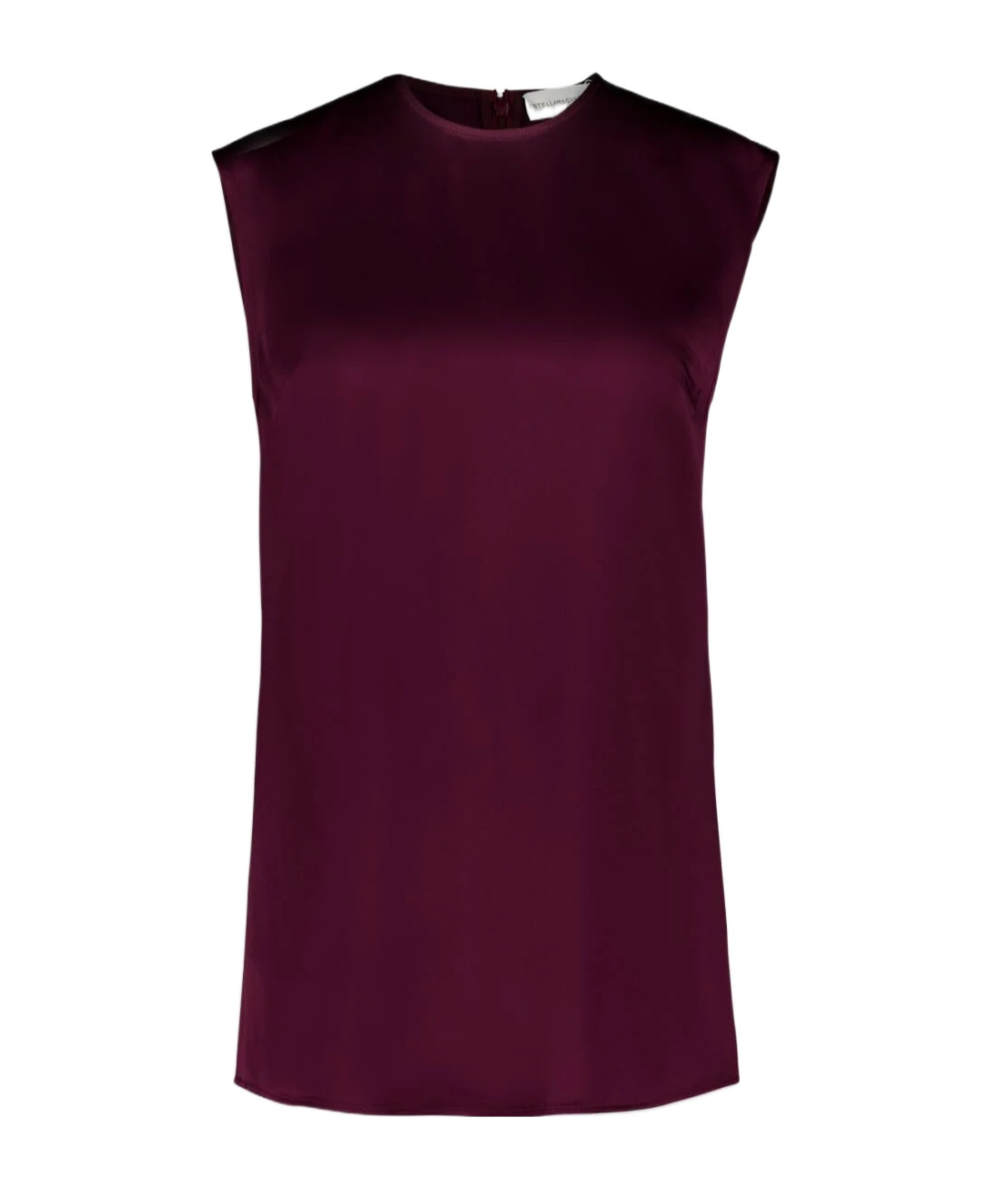 Stella Mccartney Bordeaux Sleeveless Satin Top In Burgundy