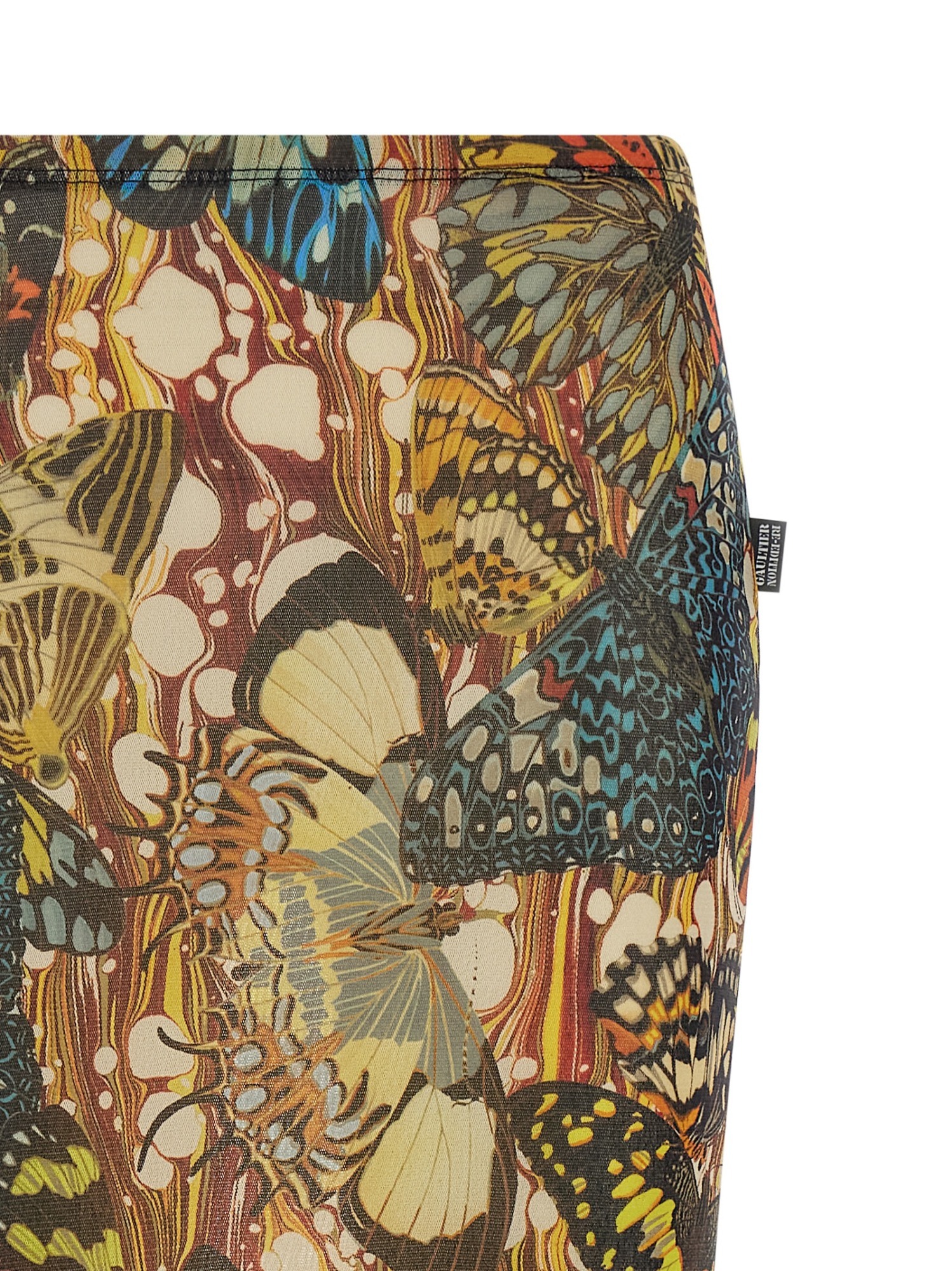 Jean Paul Gaultier Butterfly Pattern Midi Skirt In Multi