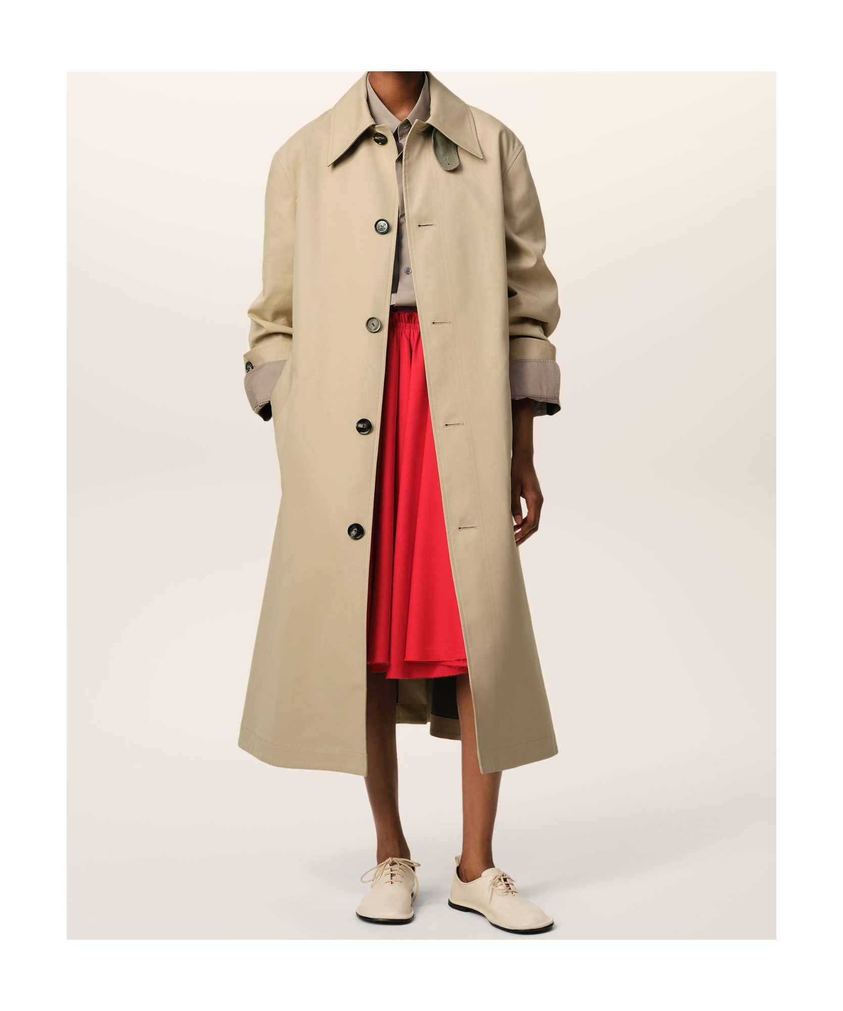 Ami Alexandre Mattiussi Single-breasted Casual Windbreaker In Nude