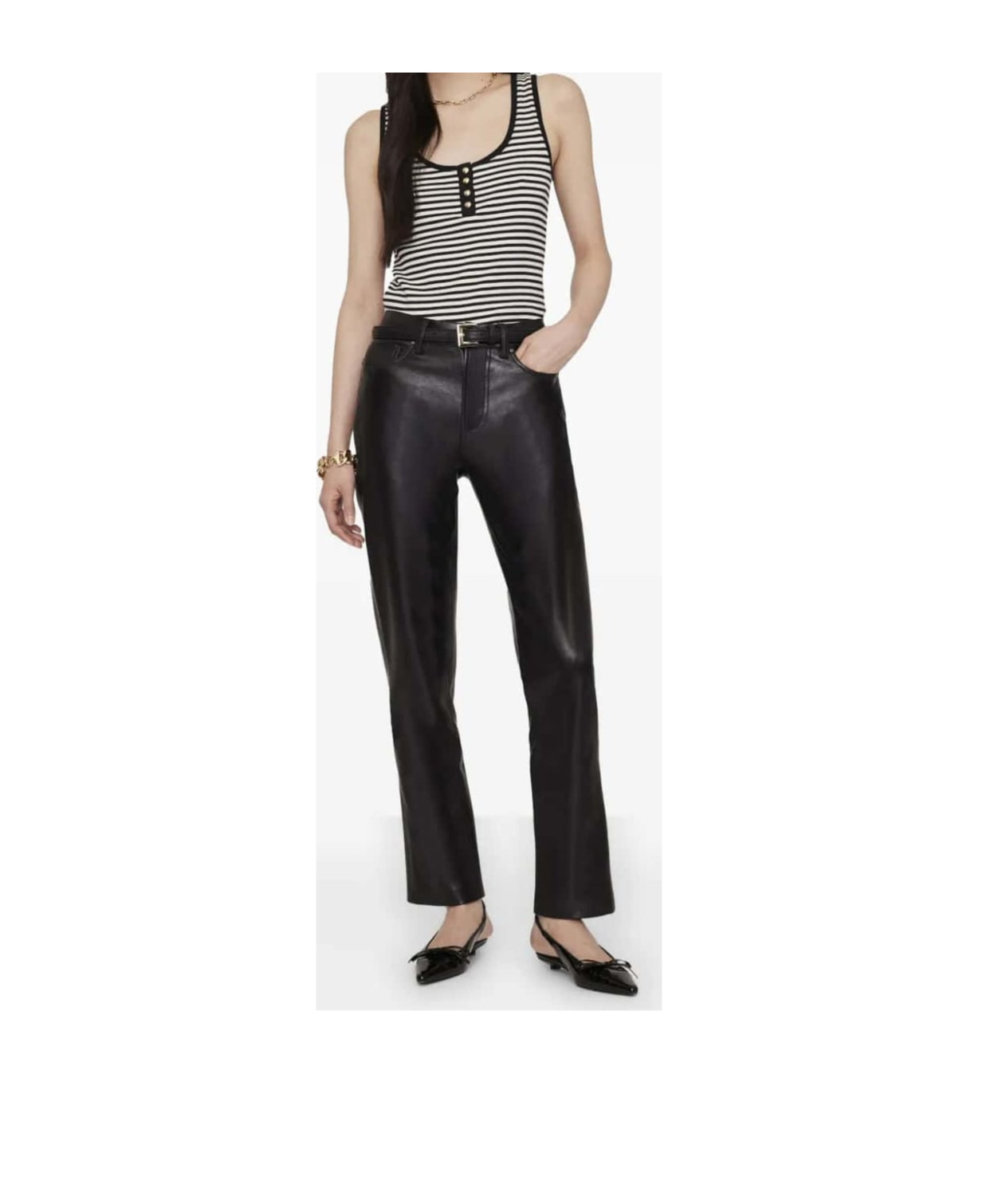 Anine Bing Alessia Tank Top In Black Cotton In Black