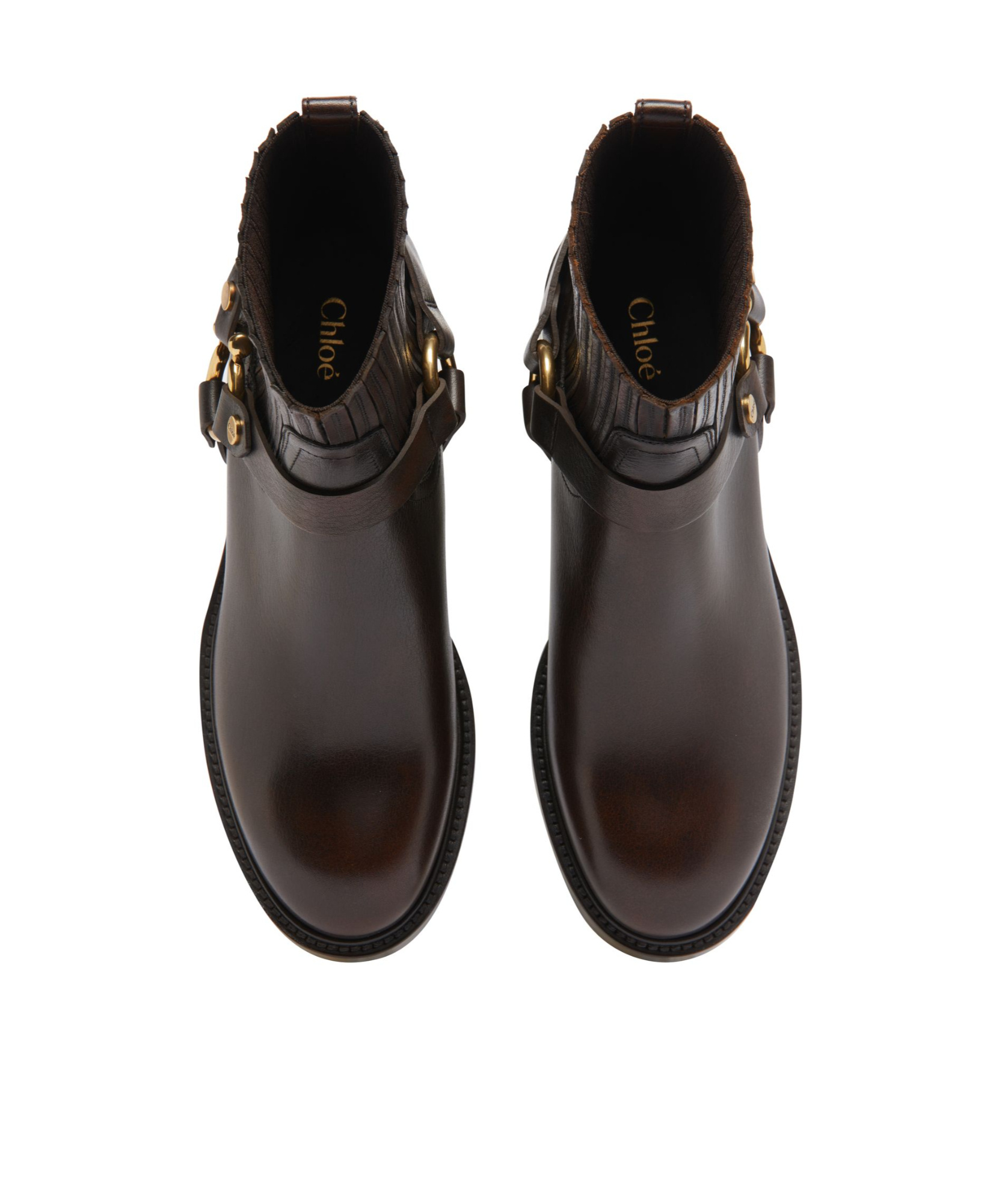 Shop Chloé Dakota Buckle Short Boots In Oak Brown
