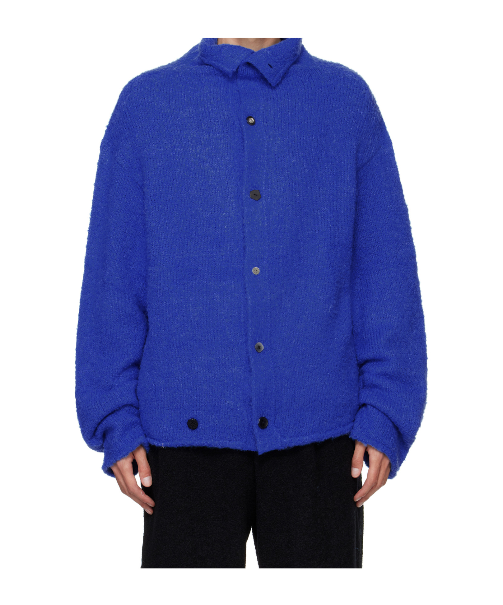 Ader Error Long-sleeved Cardigan In Blue