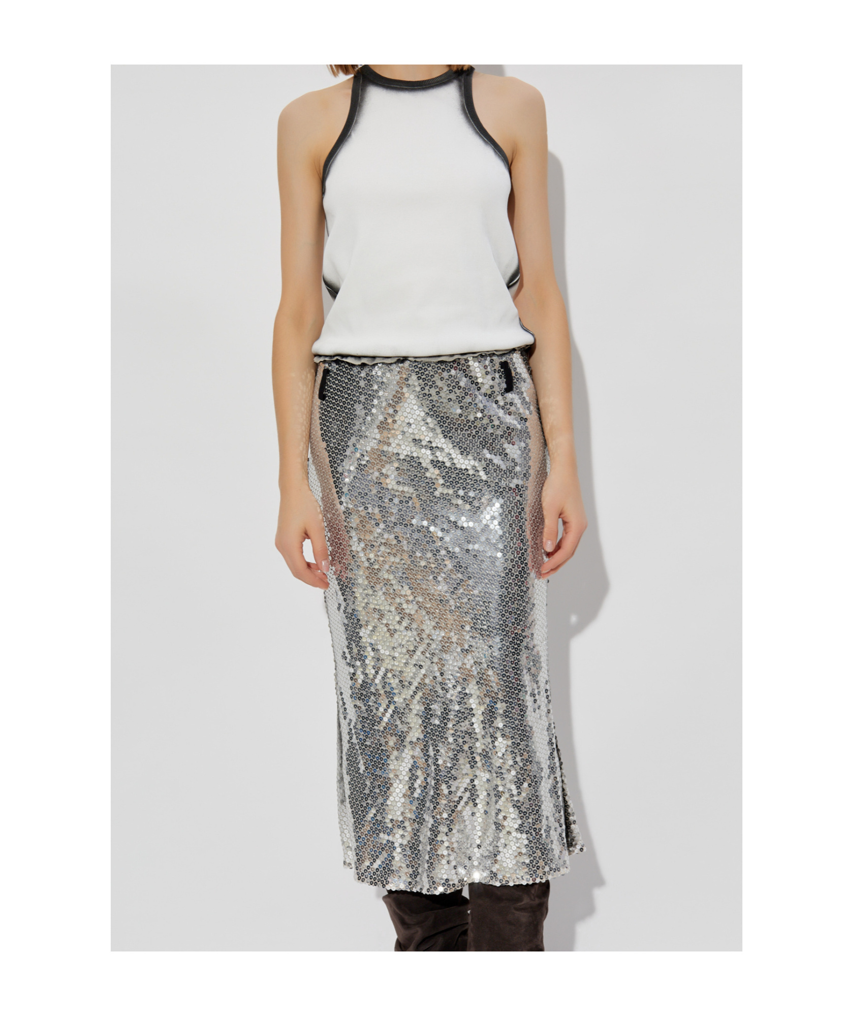 Attico Sleeveless Dress In Gray