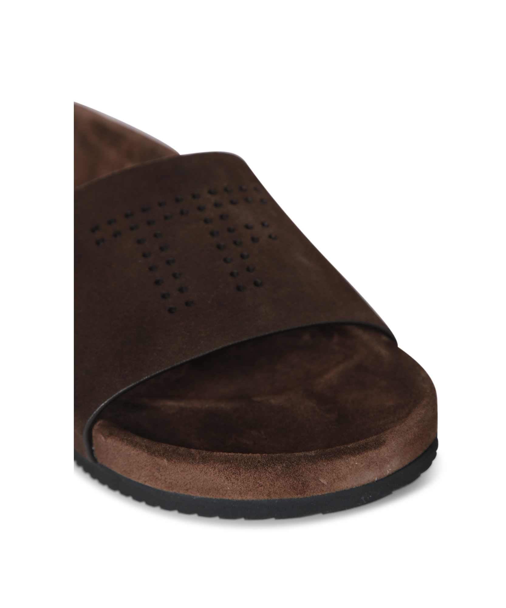 Tom Ford Brown Slides With Suede Texture And Sturdy Sole In Brown
