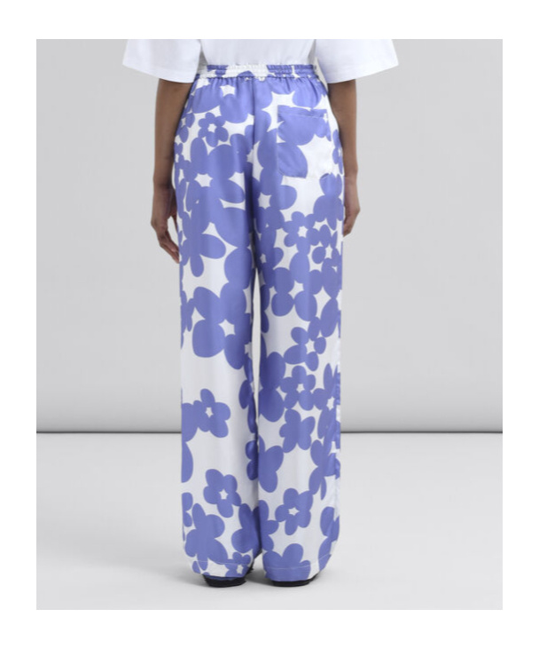 Marni Floral Trousers In Purple