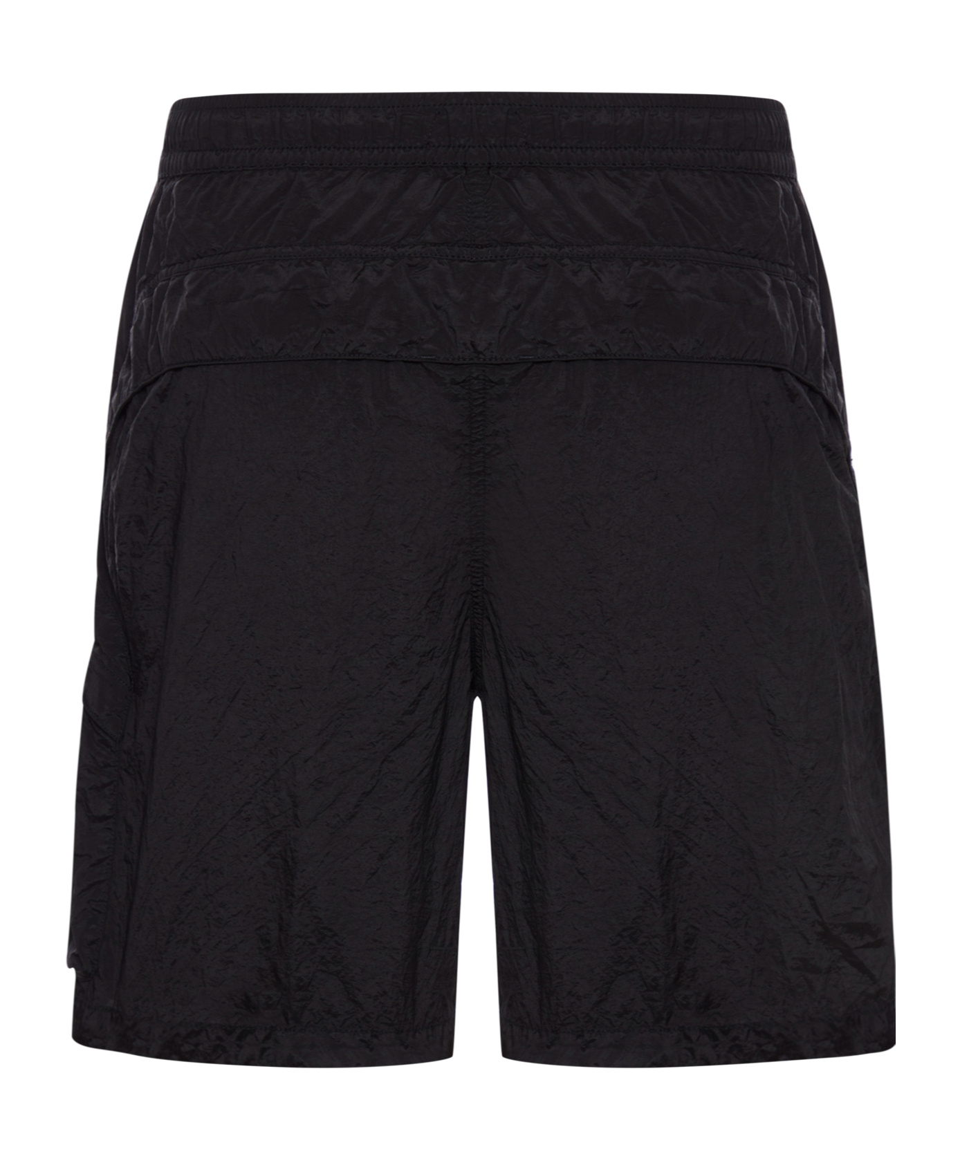 Stone Island Shorts In Knitteroptik Mit Kompass-patch In Black