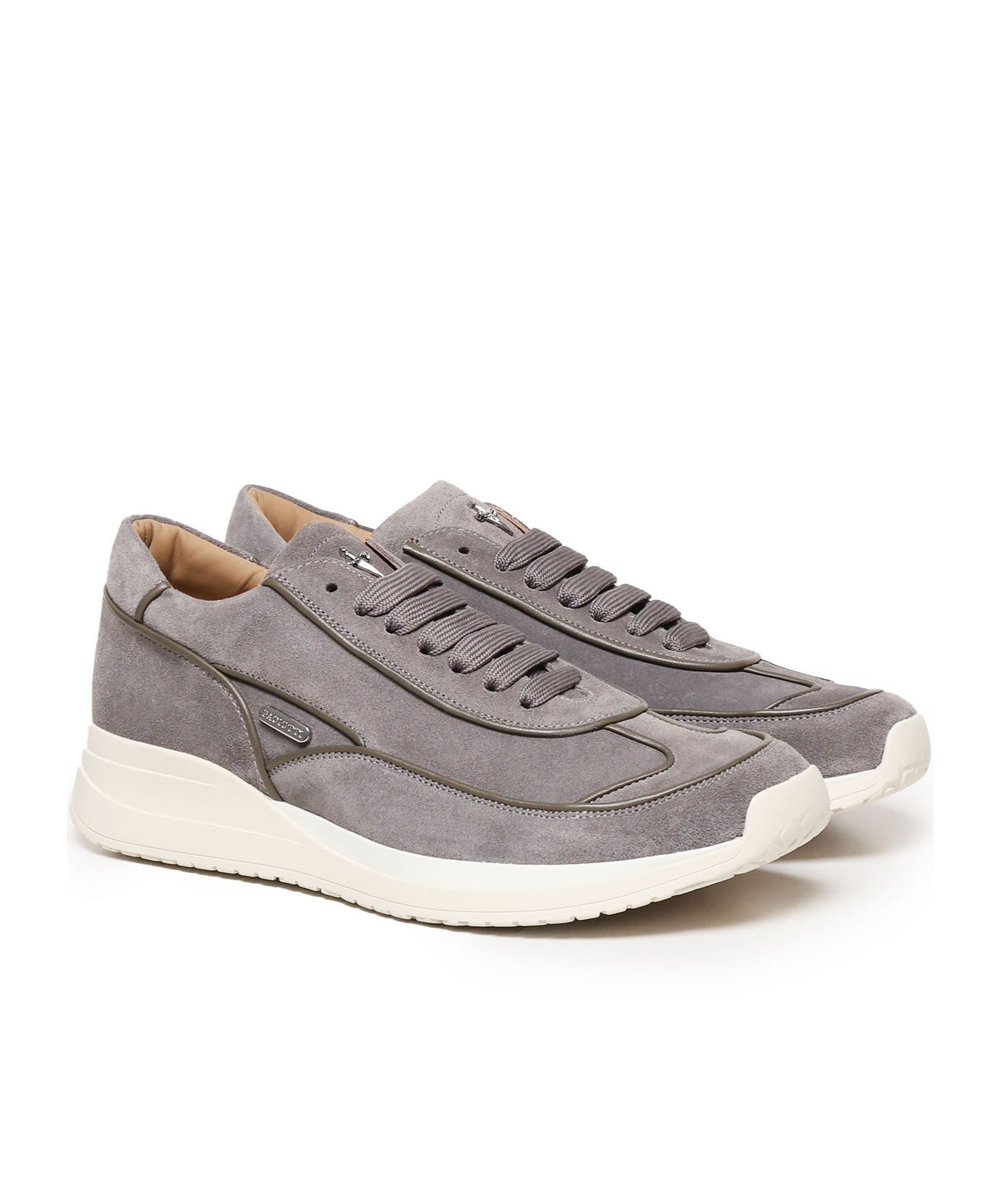 Cesare Paciotti Round Head Low-cut Casual Shoes In Gray