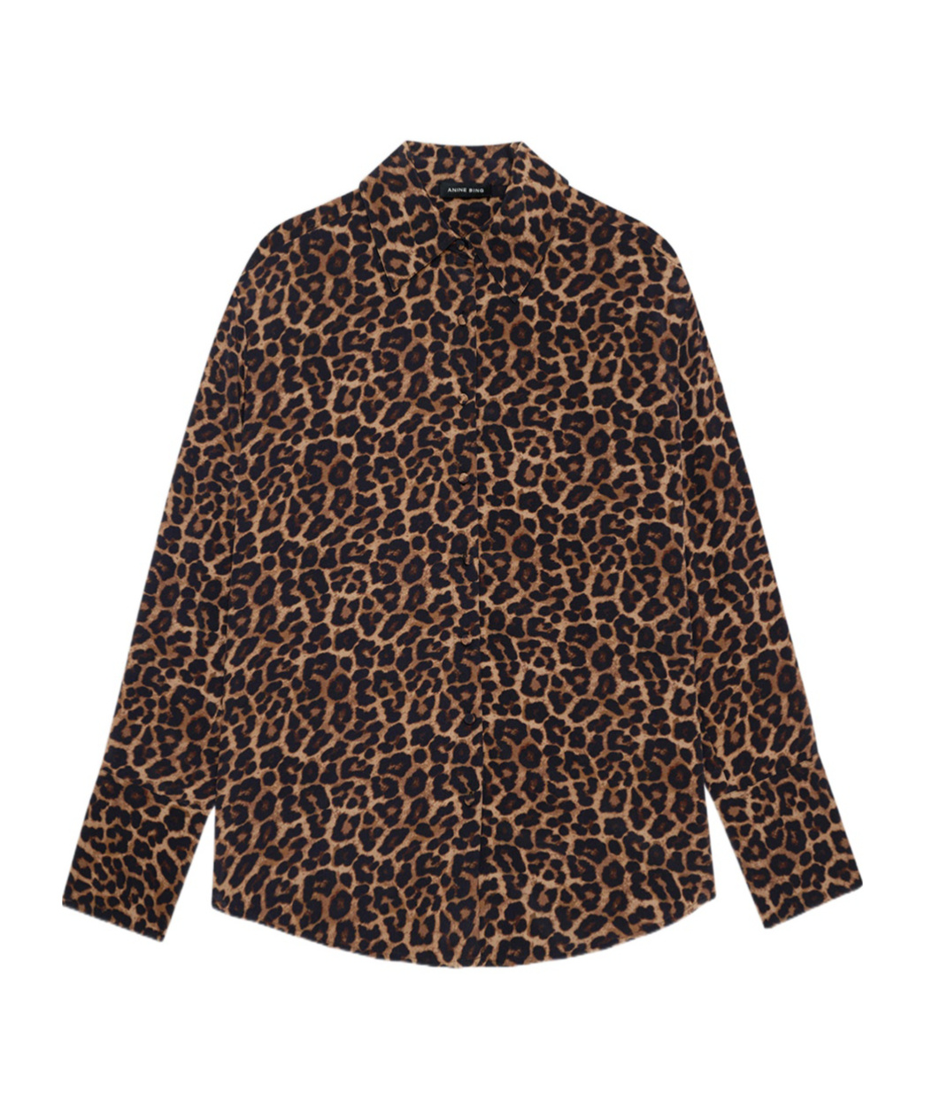 Shop Anine Bing Leopard-print Shirt In Black