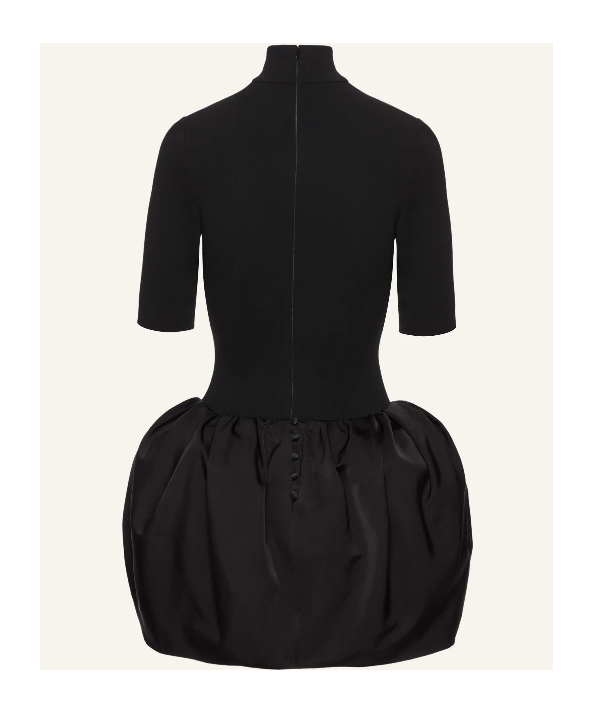 Magda Butrym High-neck Puff Skirt Mini Dress In Black In Black