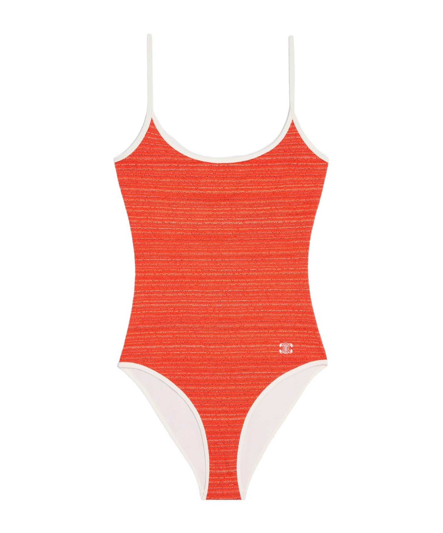 Celine Swimsuit In Striped Jersey In Red