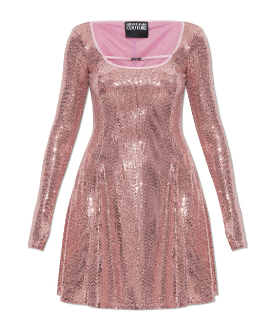 Versace Jeans Long Sleeve Dress In Pink