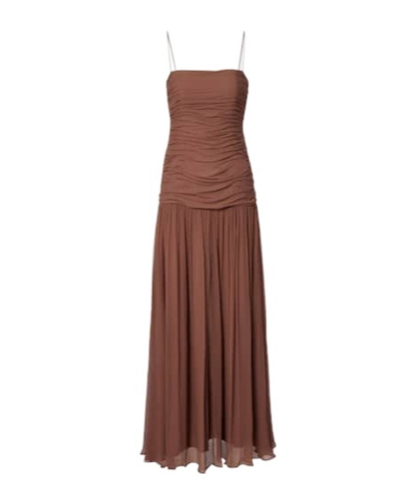 Staud Dalton Gathered Ruched Maxi Dress In Red