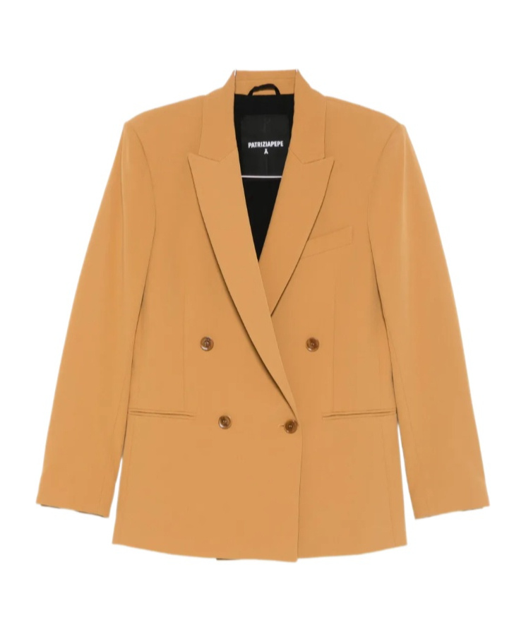 Patrizia Pepe Double-breasted Blazer In Orange