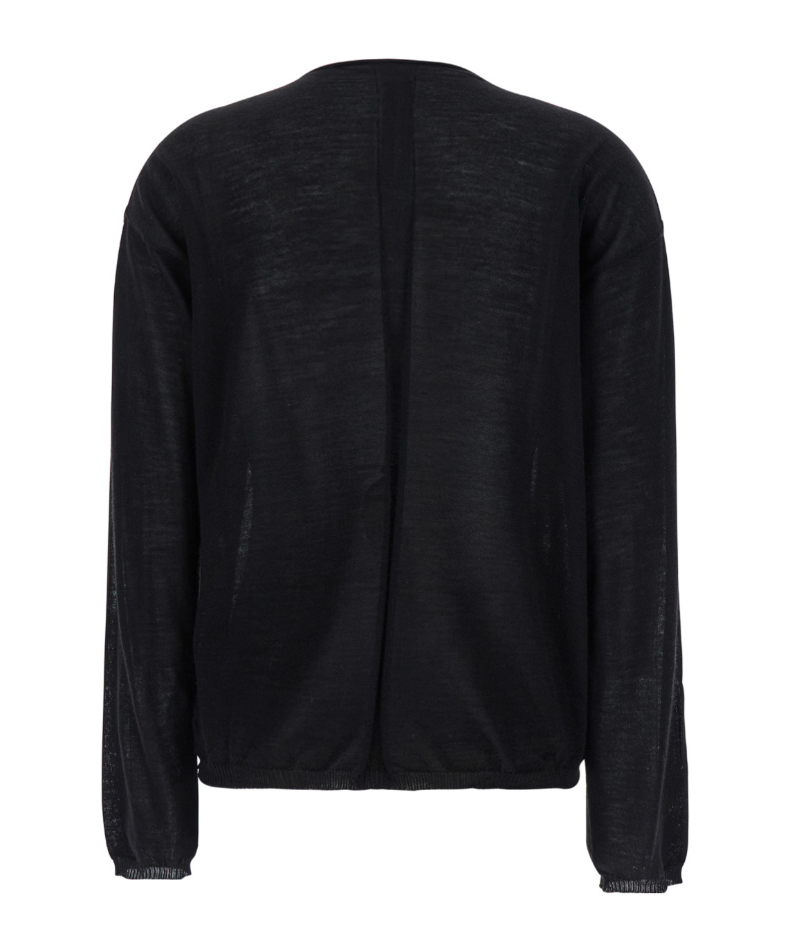 Rick Owens Black Crewneck Pullover In Semi Sheer Fabric Woman In Black