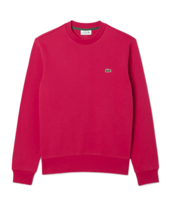 Lacoste Fleece Crew Neck Sweatshirt In Pink