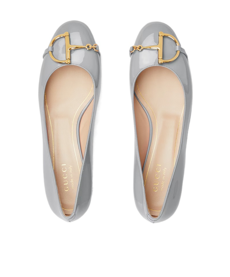 Gucci Women's Ballet Flat With Half Horsebit In Gray