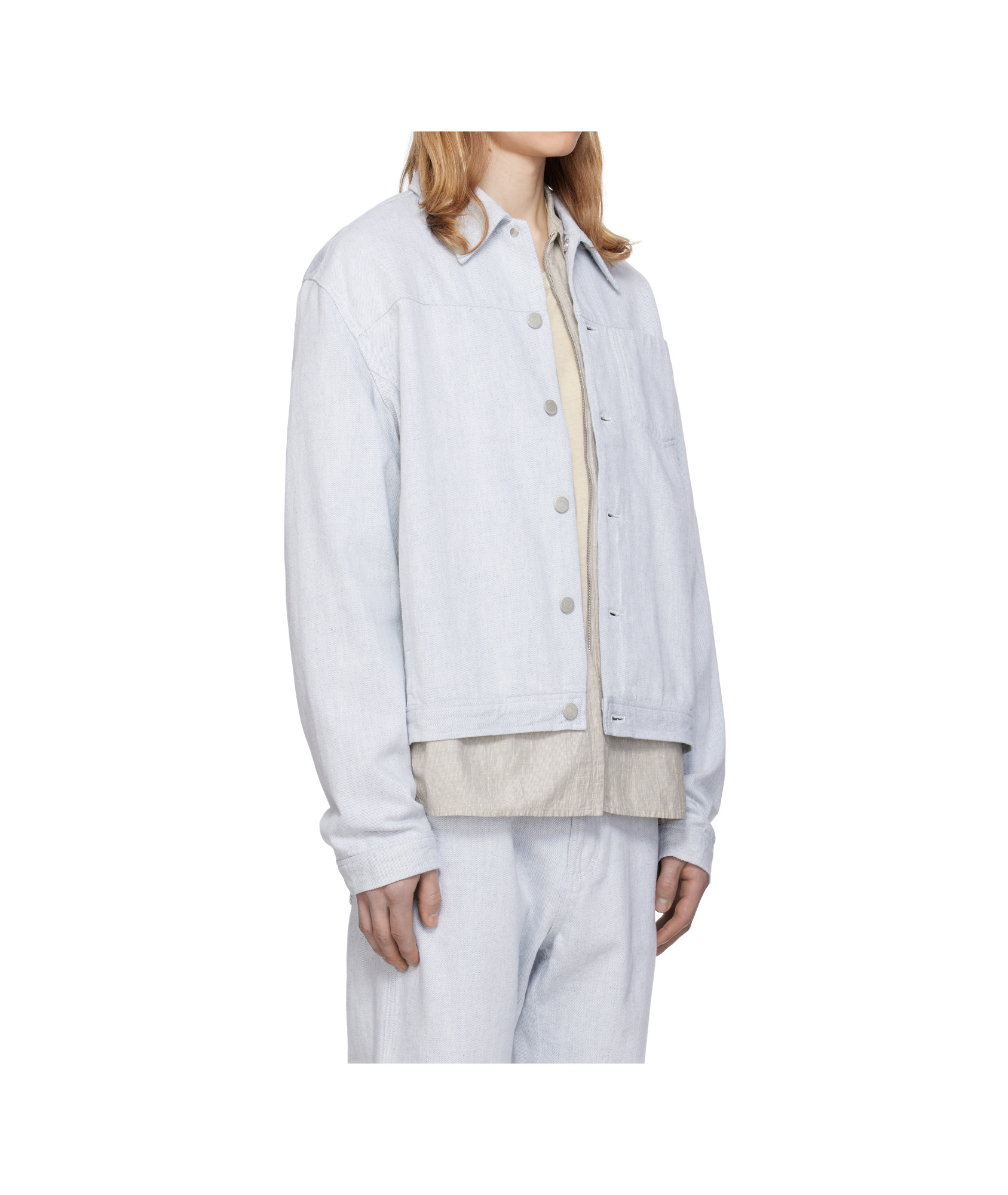 Post Archive Faction (paf) Blue 8.0 Right Denim Jacket In Gray