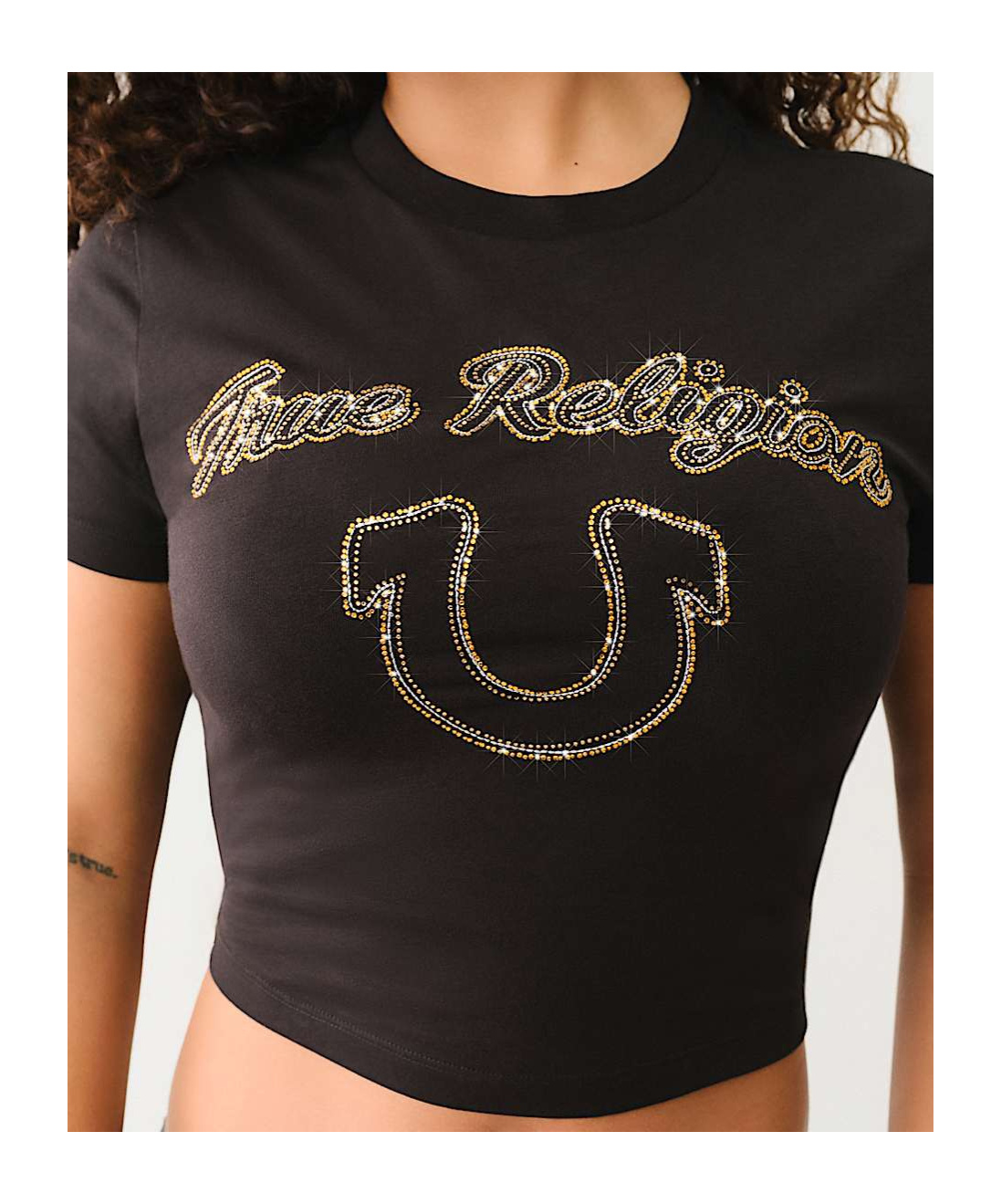 TRUE RELIGION CRYSTAL LOGO SHORT SLEEVE BABY TEE